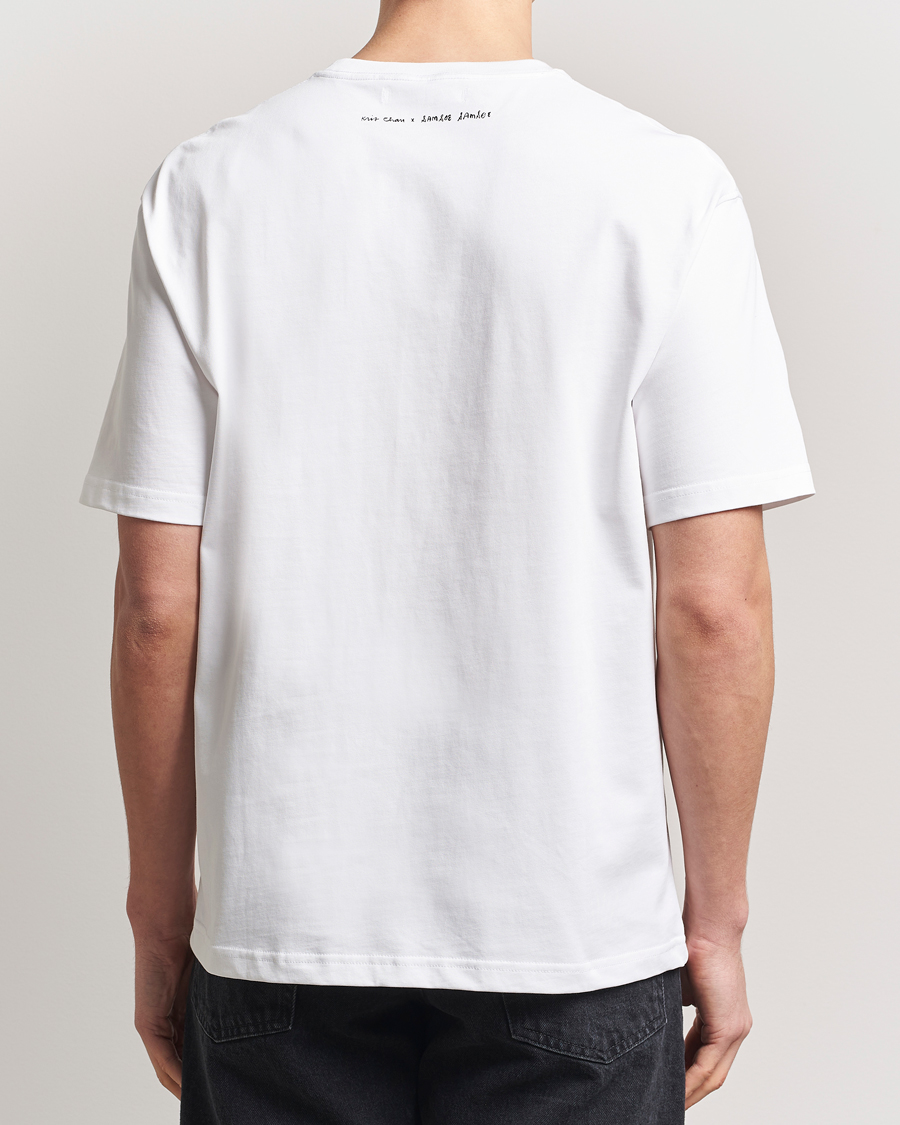 Men | T-Shirts | Samsøe Samsøe | Heart Printed Crew Neck T-Shirt White