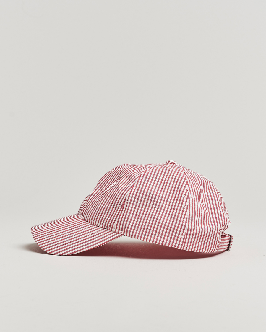 Men | Hats & Caps | GANT | Striped Seersucker Cap Ruby Red