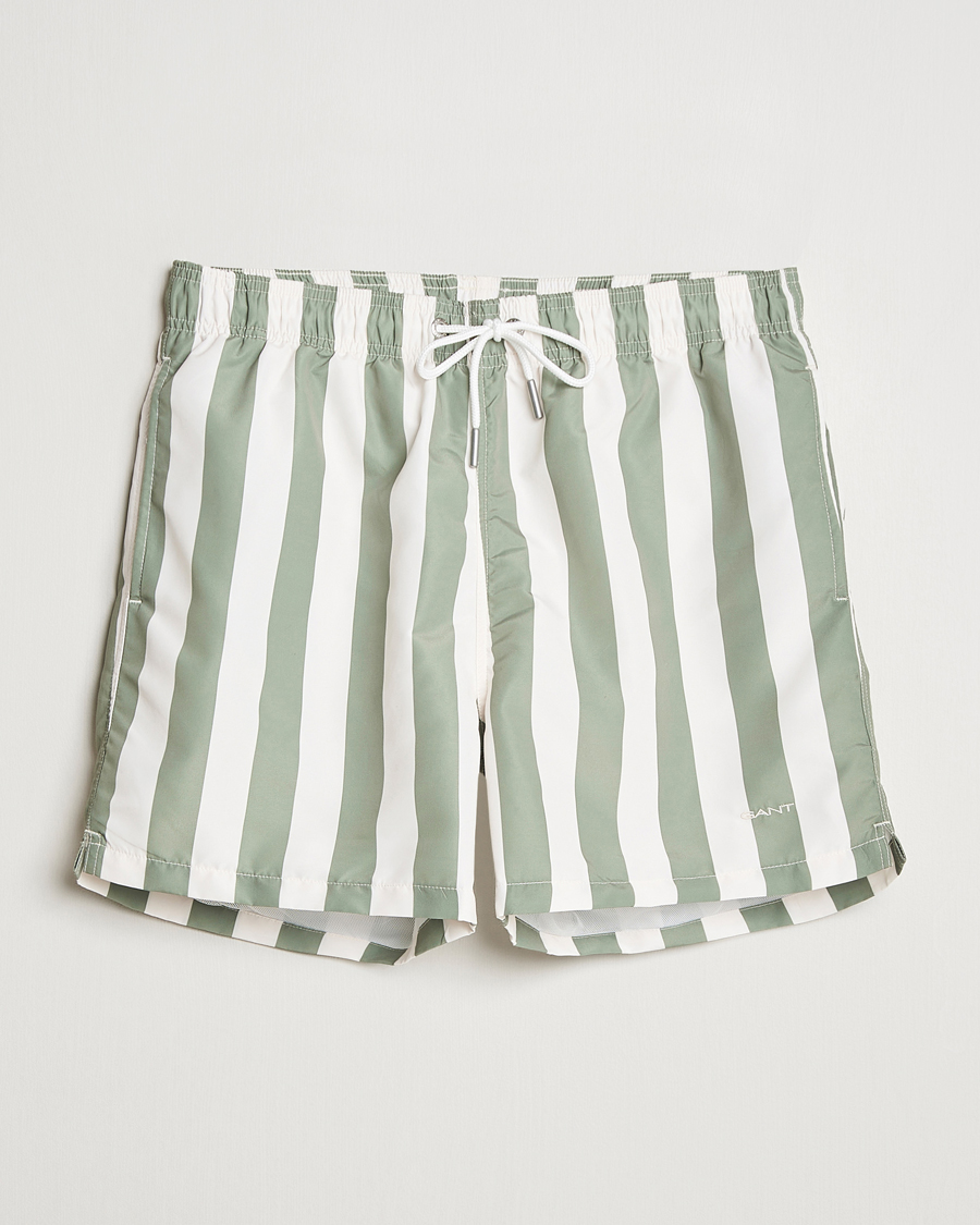 Men | Swimwear | GANT | Blockstriped Swimshorts Kalamata Green