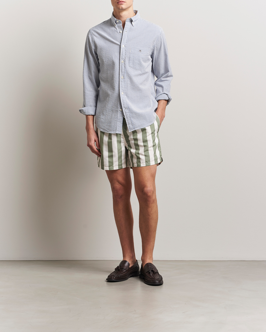 Men | Swimwear | GANT | Blockstriped Swimshorts Kalamata Green