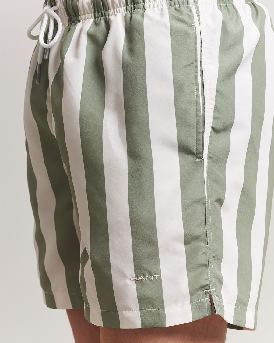 Men | Swimwear | GANT | Blockstriped Swimshorts Kalamata Green