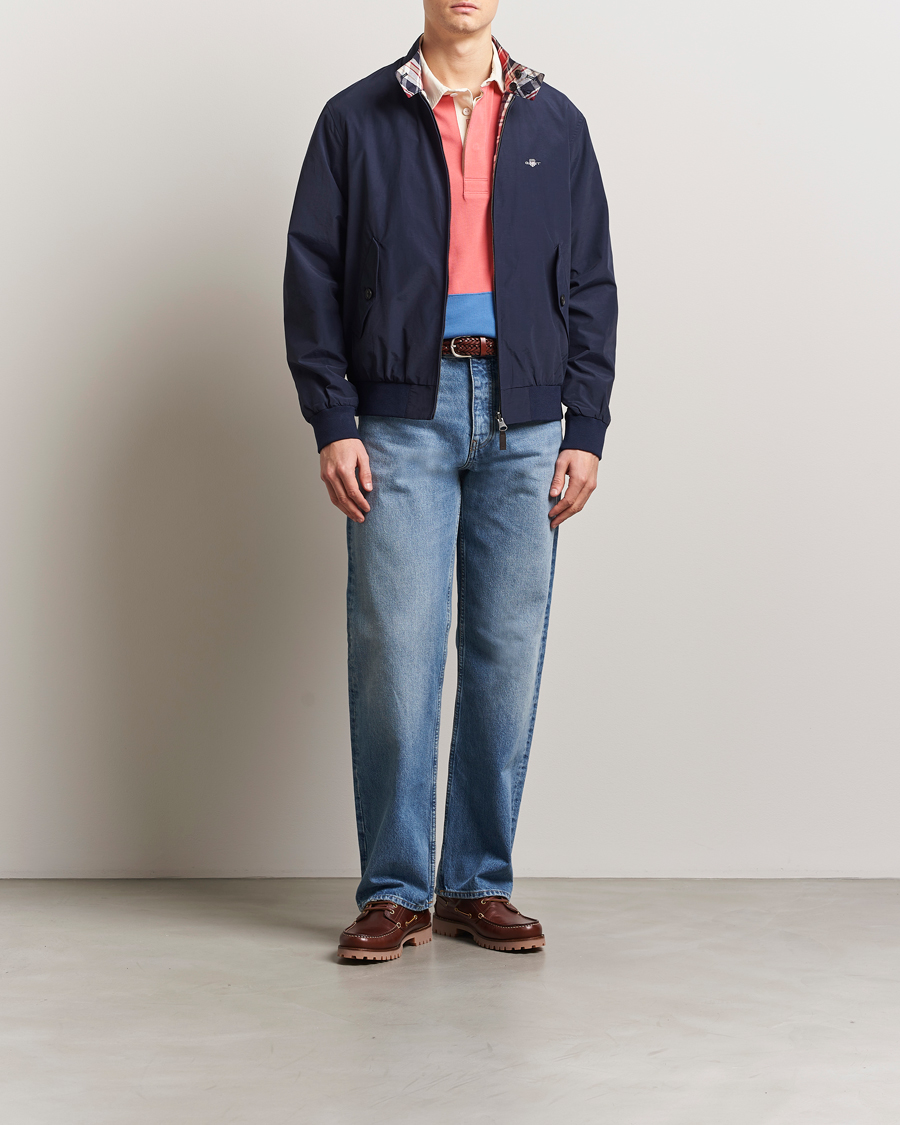 Men | Coats & Jackets | GANT | Reversible Harrington Jacket Classic Blue
