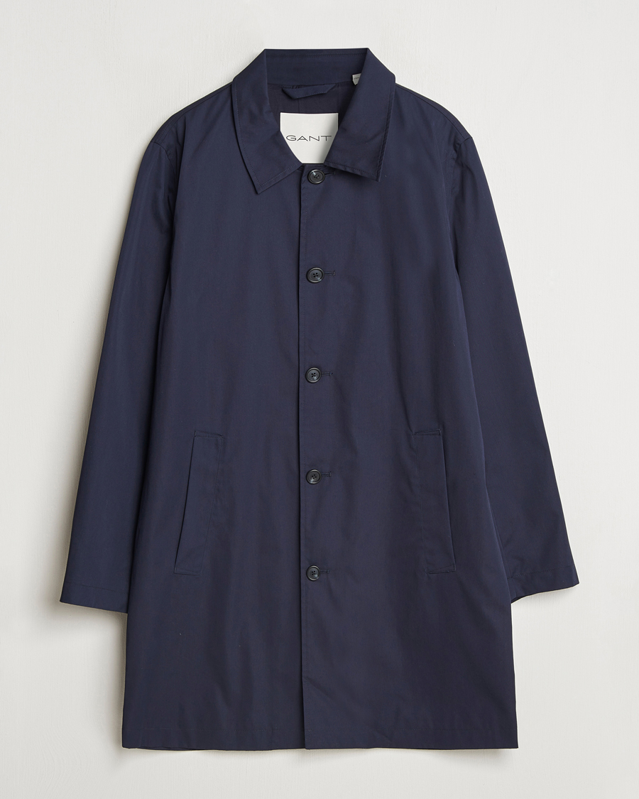 Men | Coats & Jackets | GANT | Cotton Car Coat Evening Blue
