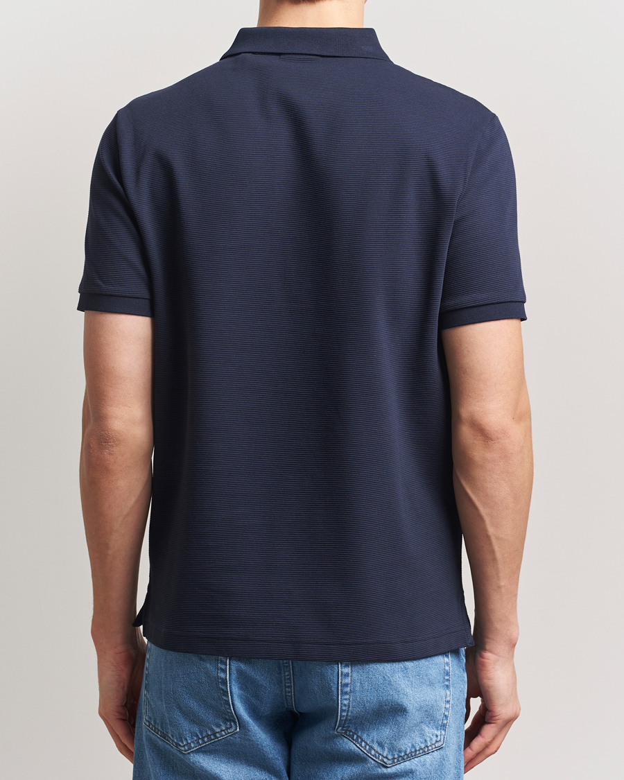 Men | Polo Shirts | GANT | Textured Polo Evening Blue