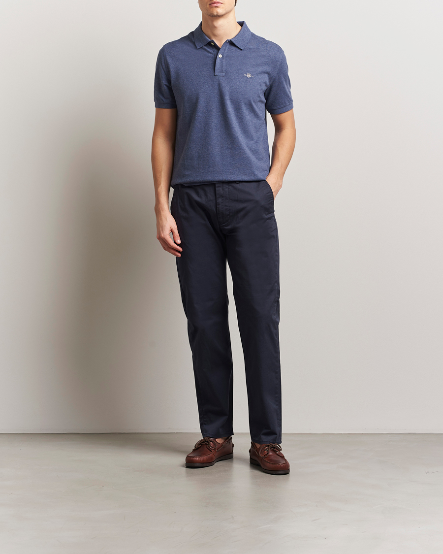 Men | Polo Shirts | Gant | The Original Polo Dark Jeans Melange