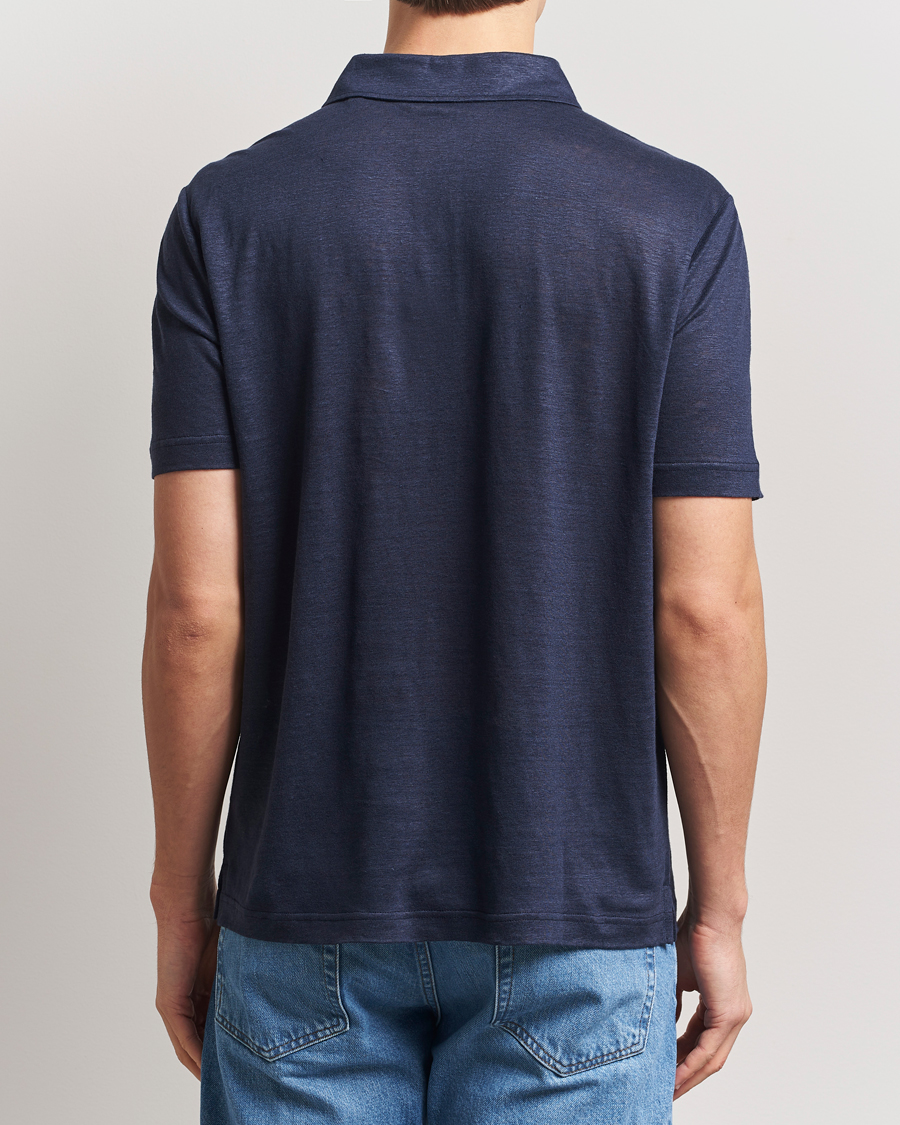 Men | Polo Shirts | GANT | Linen Polo Evening Blue