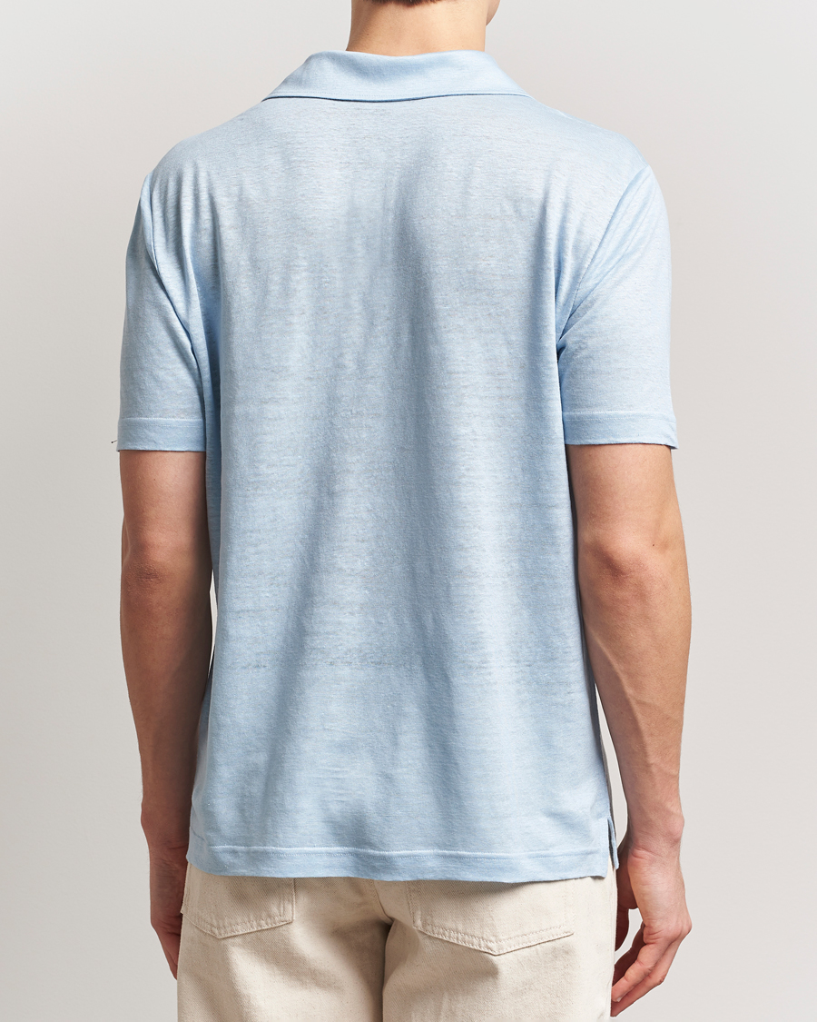 Men | Polo Shirts | GANT | Linen Polo Fresh Blue