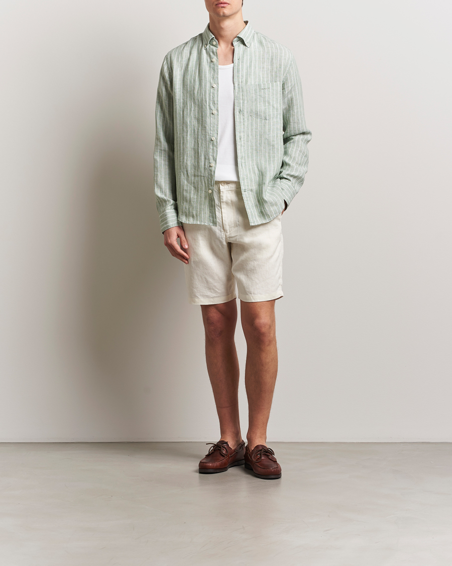 Men | Shorts | GANT | Relaxed Linen Drawstring Shorts Cream