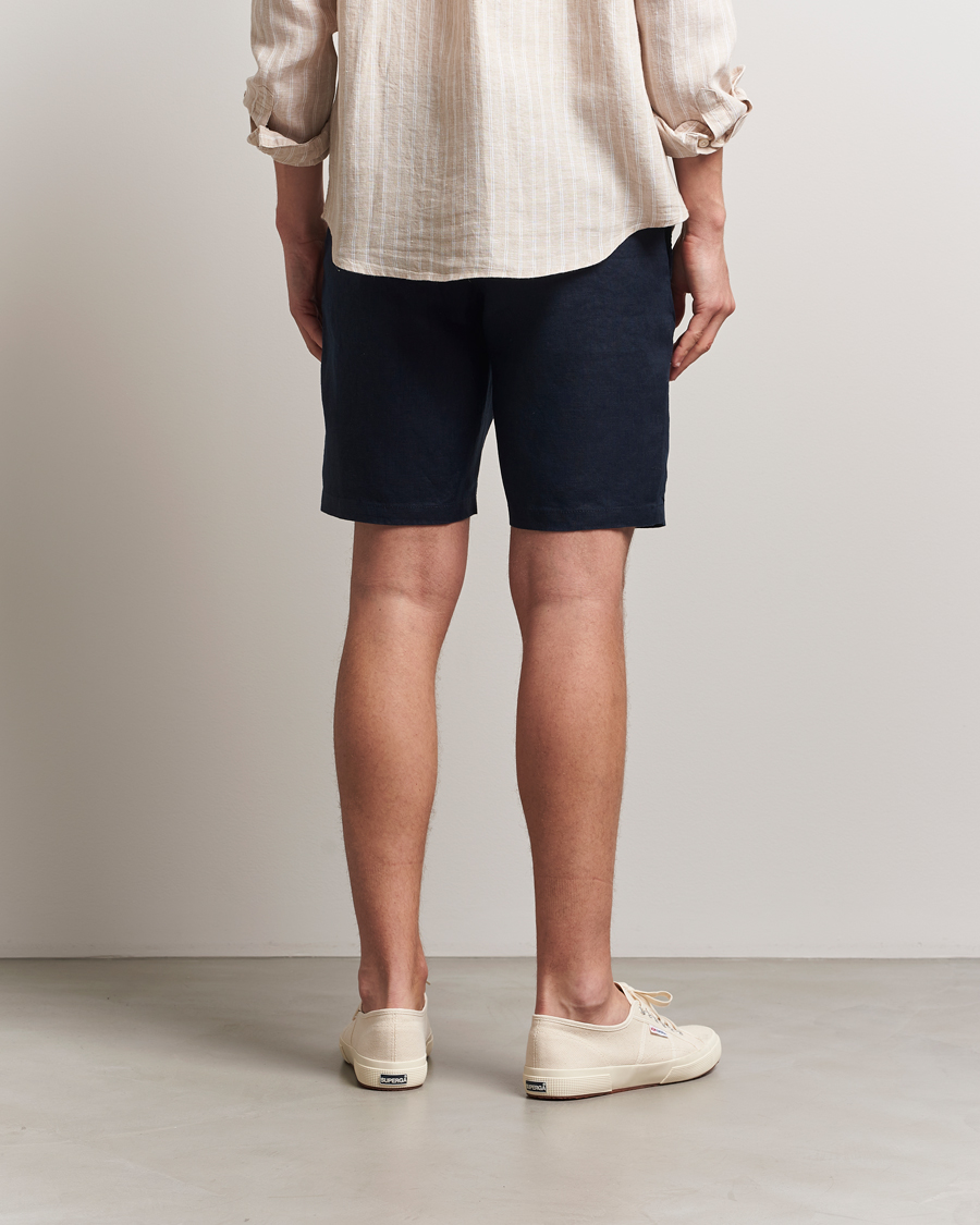 Men | Shorts | GANT | Relaxed Linen Drawstring Shorts Evening Blue