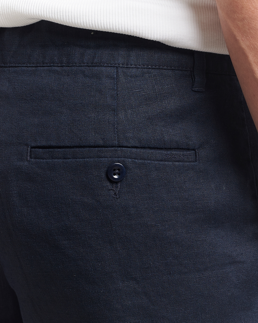 Men | Shorts | GANT | Relaxed Linen Drawstring Shorts Evening Blue
