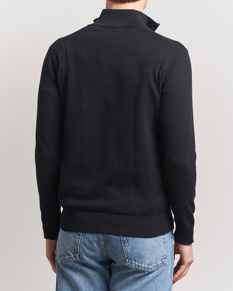 Men | Sweaters & Knitwear | GANT | Classic Cotton Half Zip Black