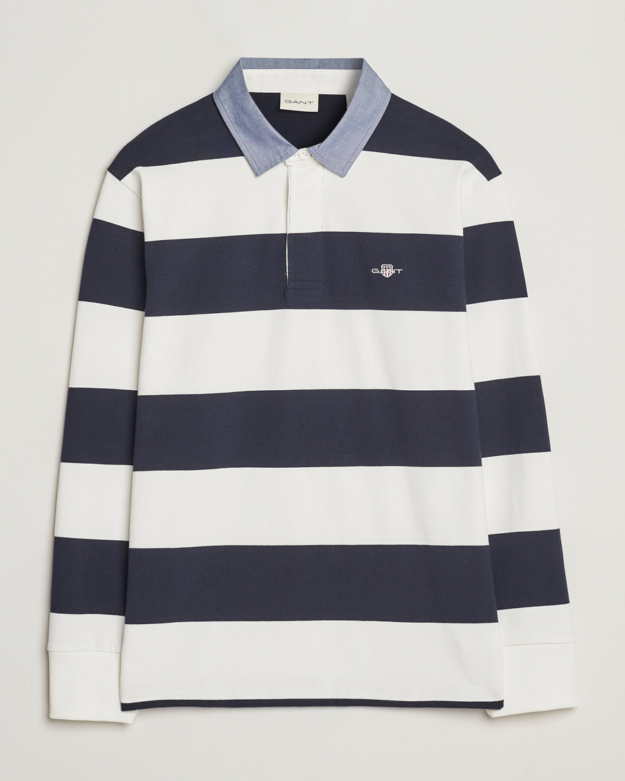 Men | Sweaters & Knitwear | Gant | Chambray Barstriped Rugger Eggshell