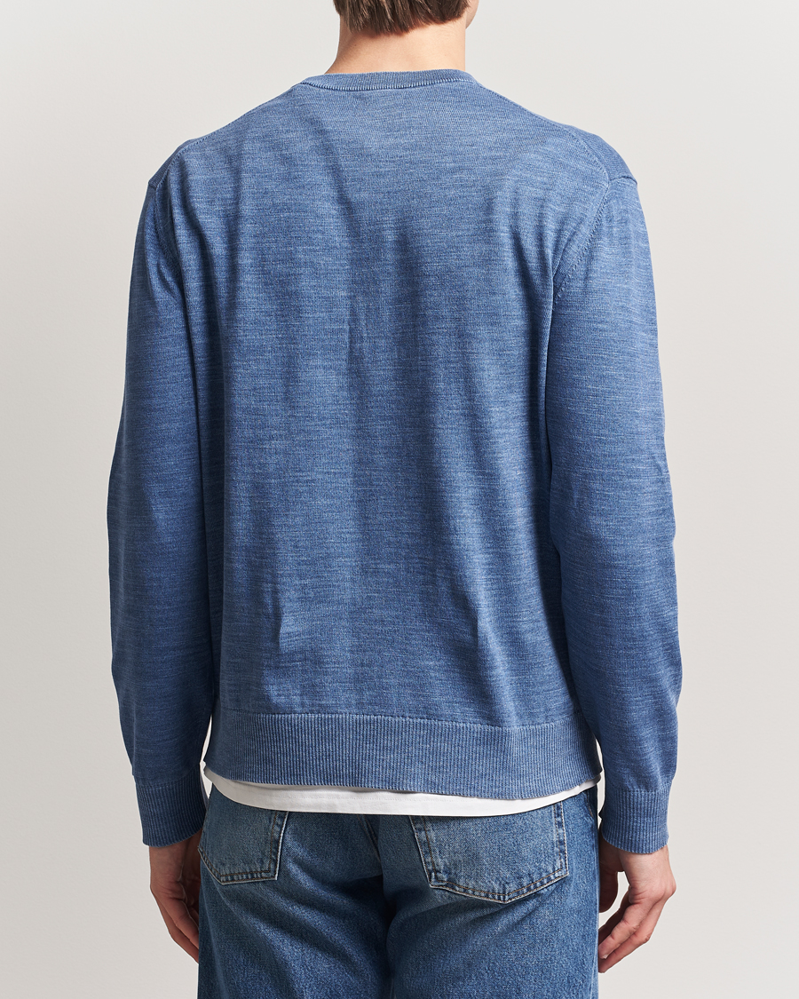 Men | Sweaters & Knitwear | GANT | Sunfaded Crew Neck Sweater Persian Blue