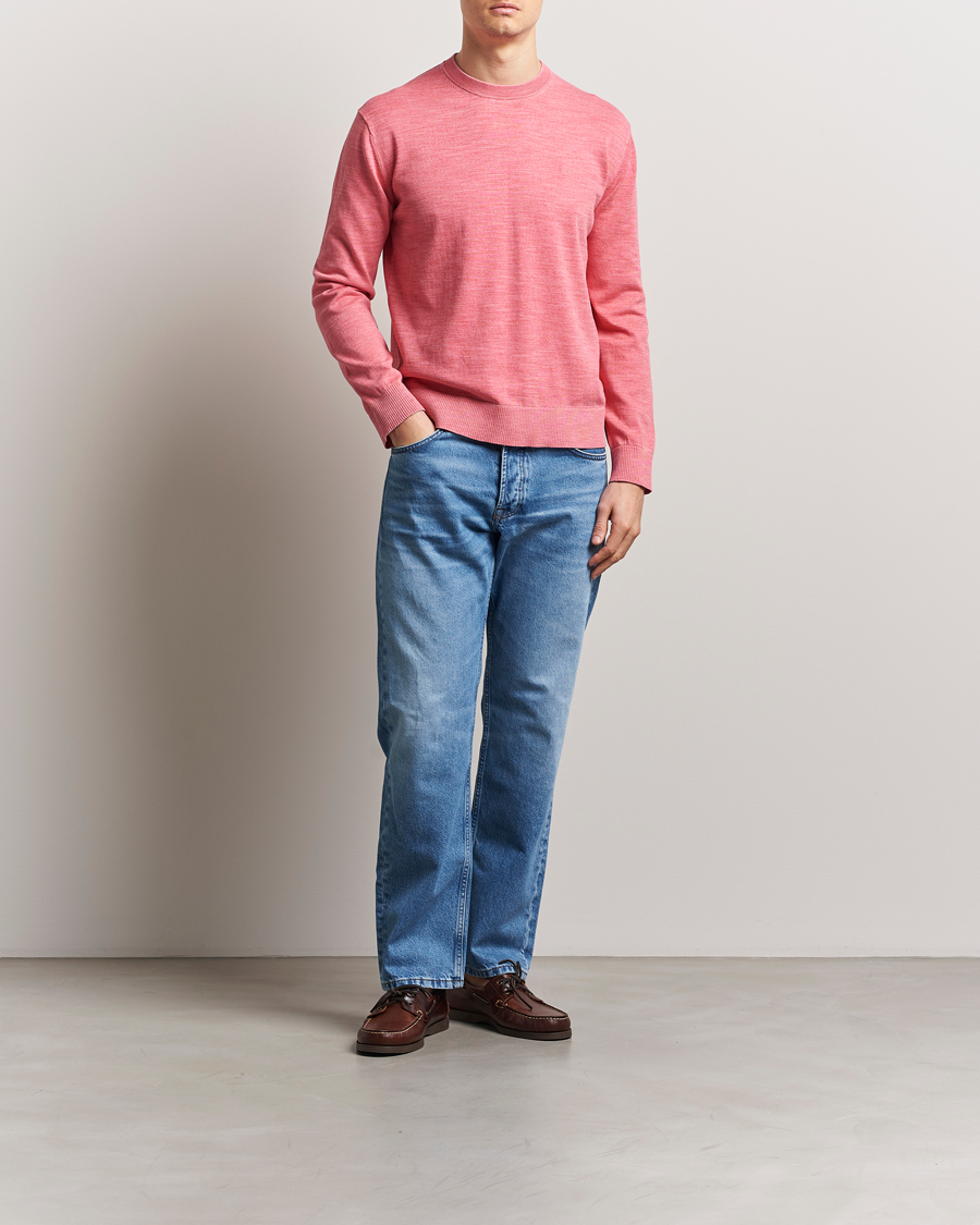 Men | Sweaters & Knitwear | GANT | Sunfaded Crew Neck Sweater Watermelon Red