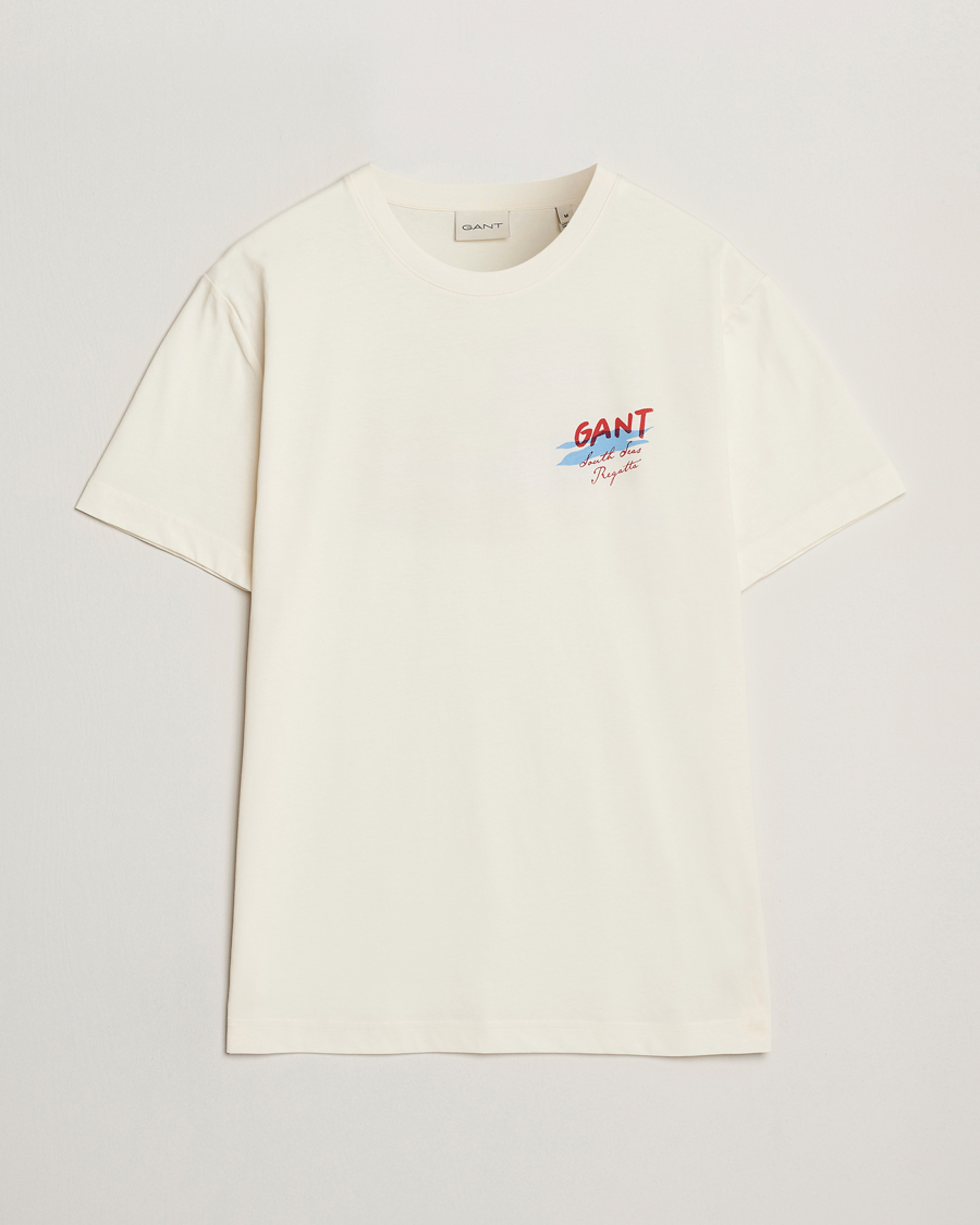 Men | T-Shirts | GANT | Printed T-Shirt Cream