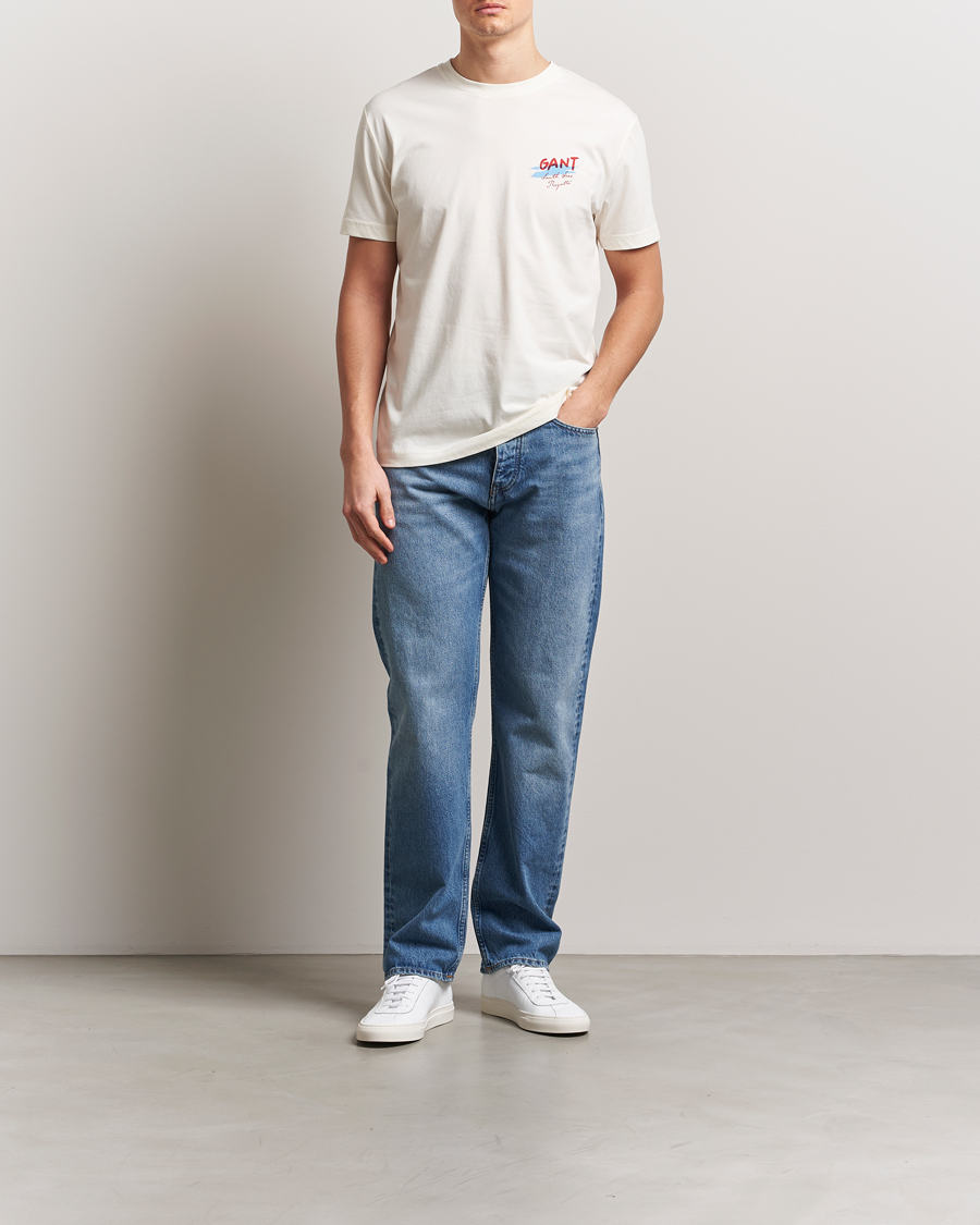 Men | T-Shirts | GANT | Printed T-Shirt Cream
