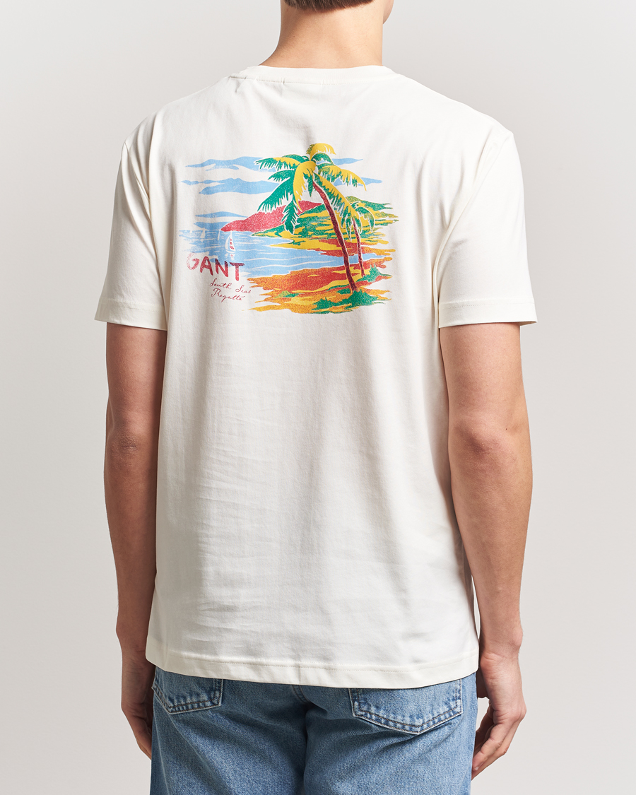 Men | T-Shirts | GANT | Printed T-Shirt Cream