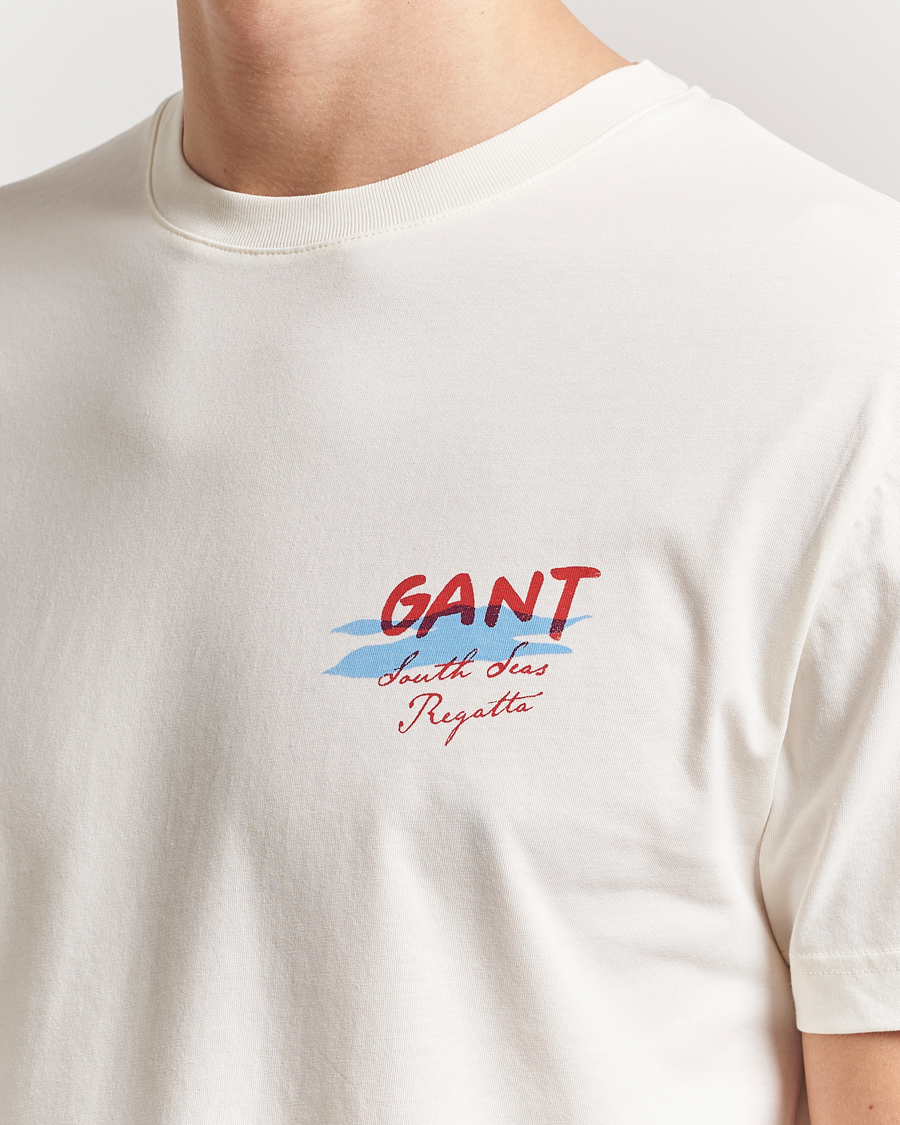 Men | T-Shirts | GANT | Printed T-Shirt Cream