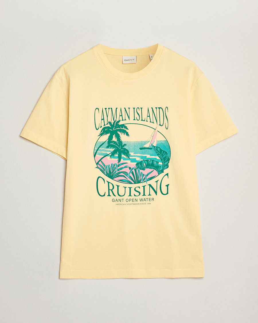 Men | T-Shirts | GANT | Printed T-Shirt Dusty Yellow
