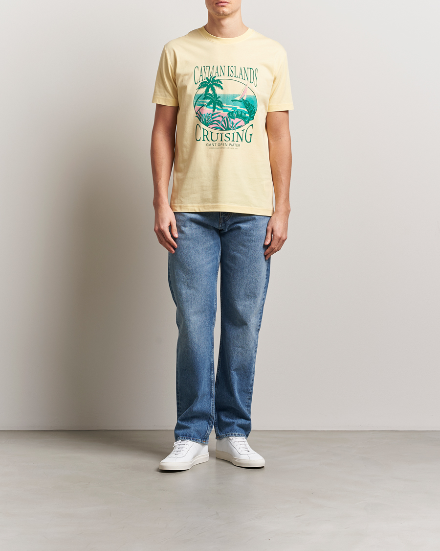 Men | T-Shirts | GANT | Printed T-Shirt Dusty Yellow