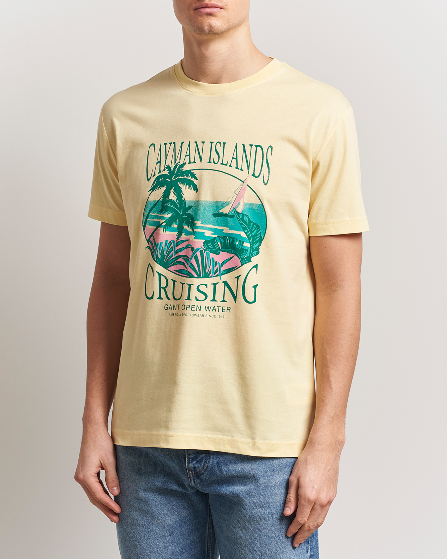 Men | T-Shirts | GANT | Printed T-Shirt Dusty Yellow