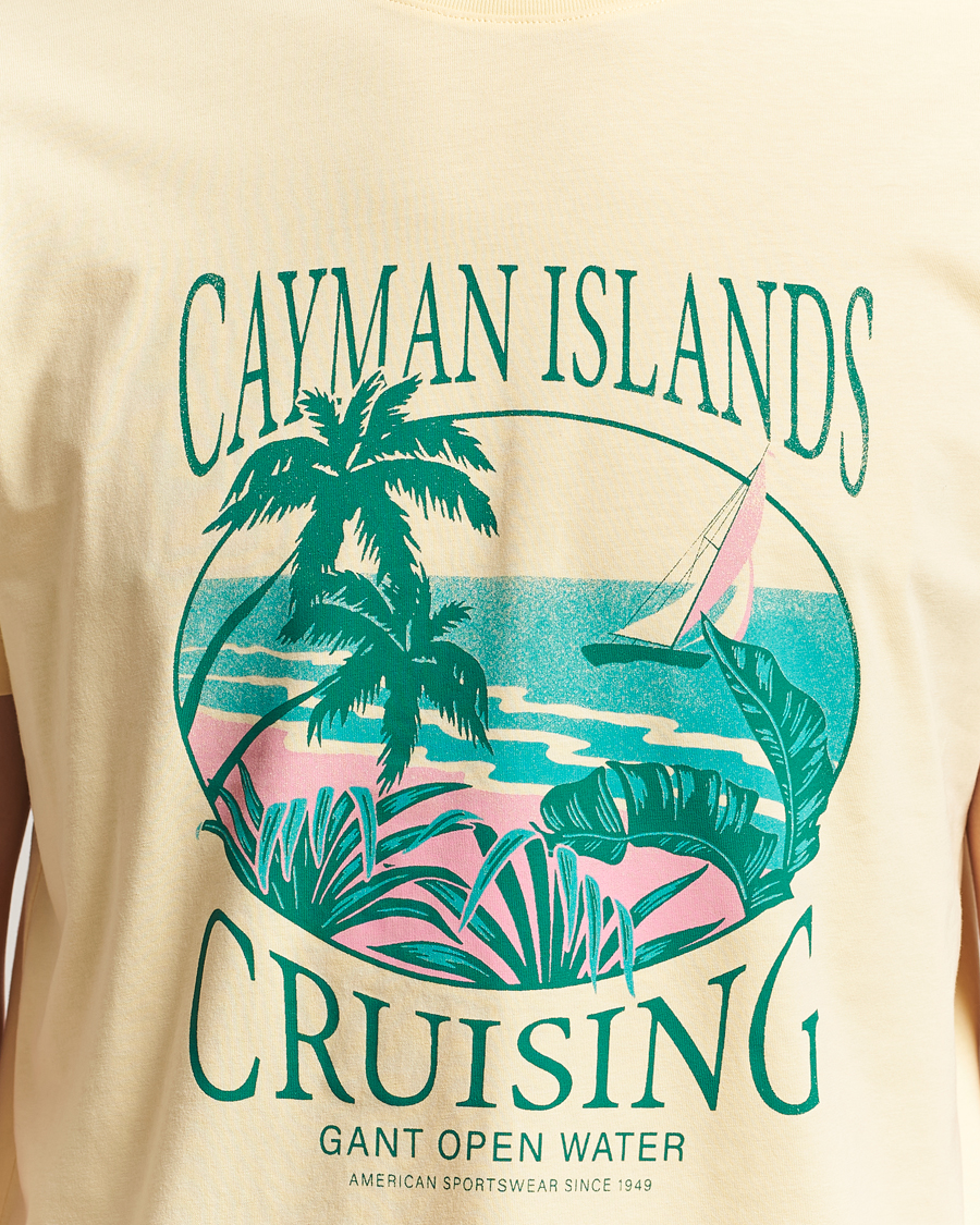 Men | T-Shirts | GANT | Printed T-Shirt Dusty Yellow