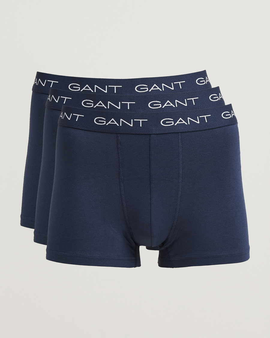 Men | Underwear & Socks | GANT | 3-Pack Trunks Marine