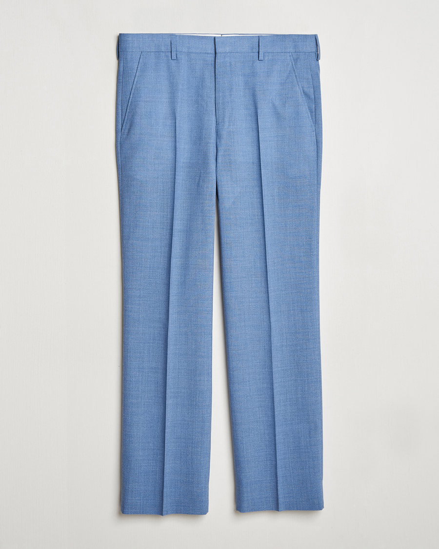 Men | Trousers | GANT | Mouline Wool Suit Trousers Salty Sea