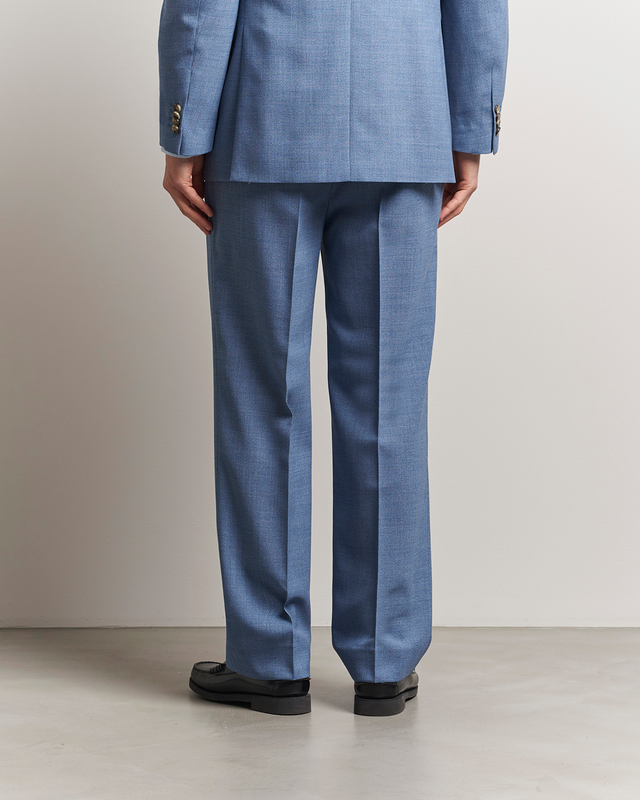 Men | Trousers | GANT | Mouline Wool Suit Trousers Salty Sea