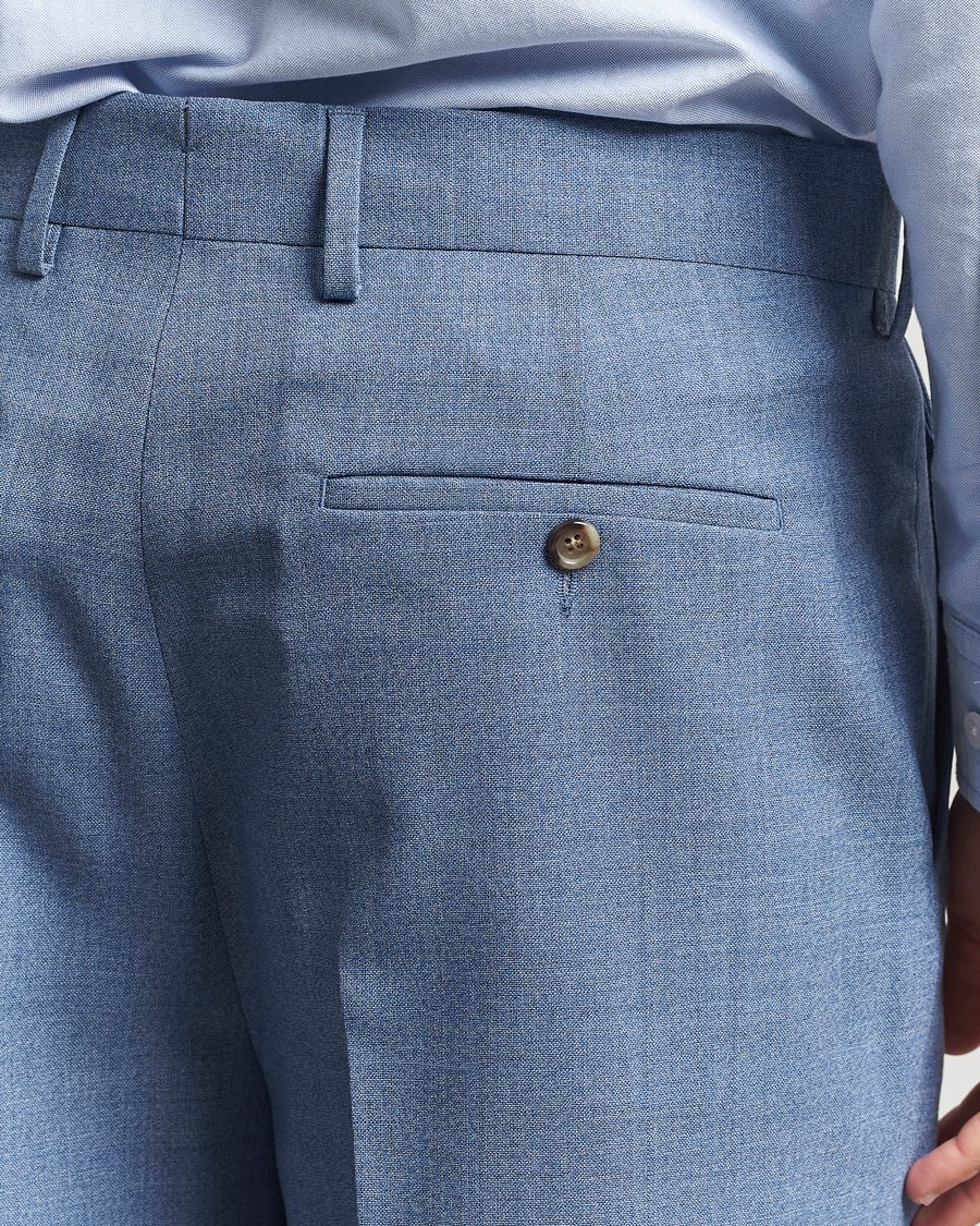Men | Trousers | GANT | Mouline Wool Suit Trousers Salty Sea