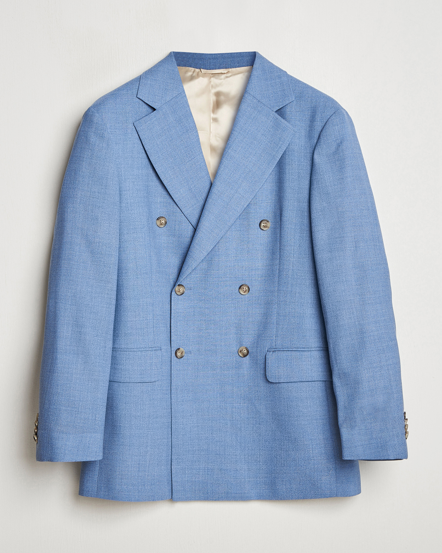 Men | Blazers | GANT | Mouline Wool Double Breasted Suit Jacket Salty Sea