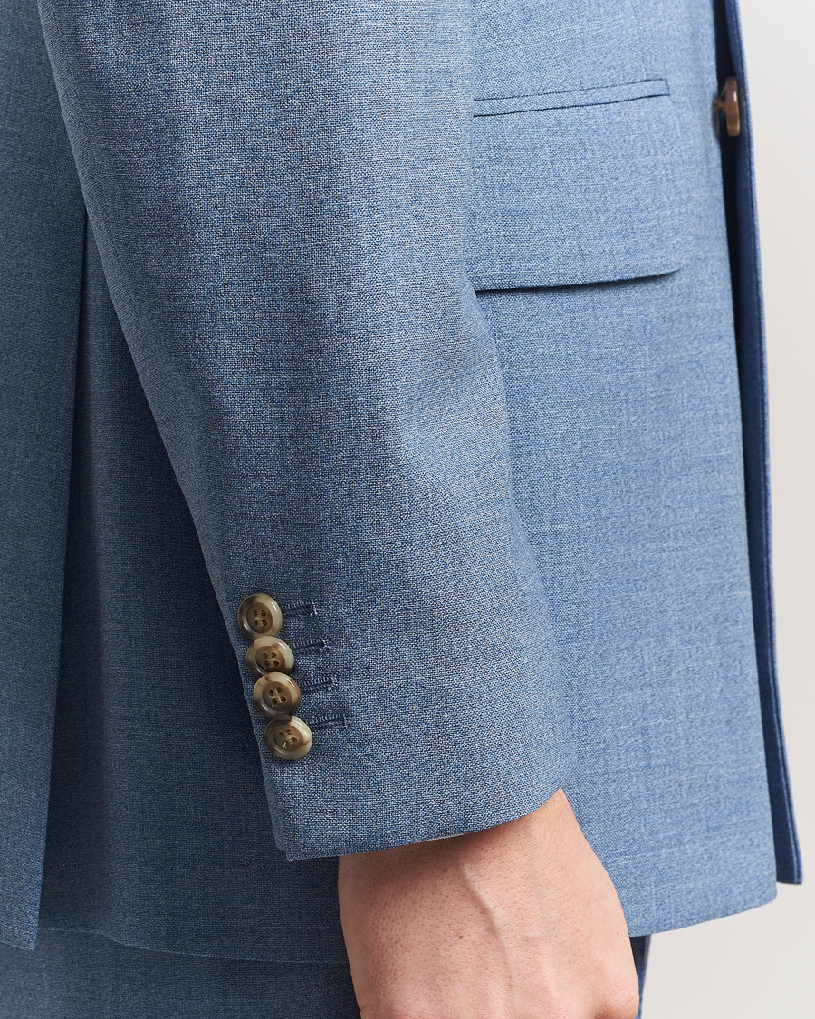Men | Blazers | GANT | Mouline Wool Double Breasted Suit Jacket Salty Sea