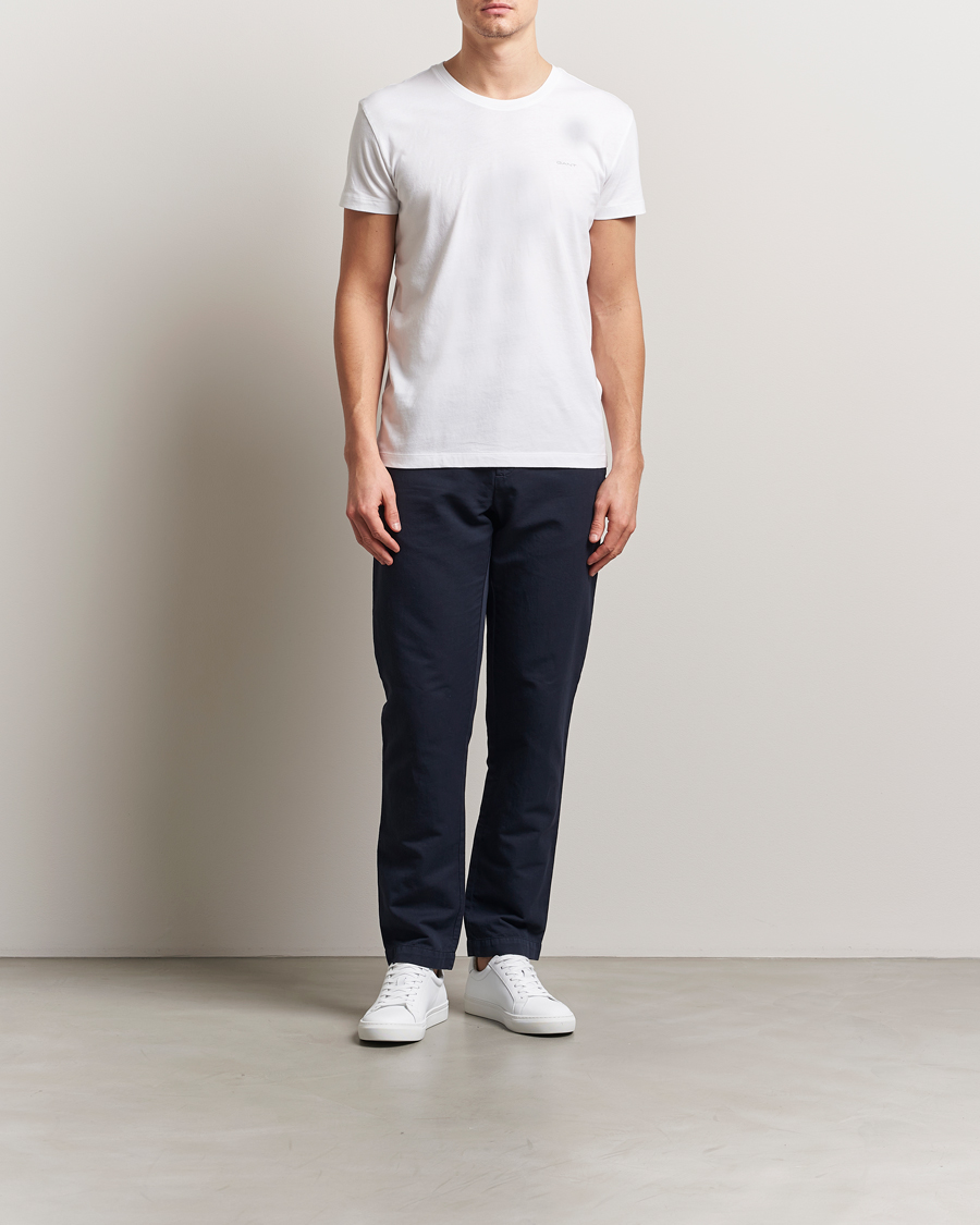 Men | T-Shirts | GANT | 2-Pack Crew Neck T-Shirt Black/White