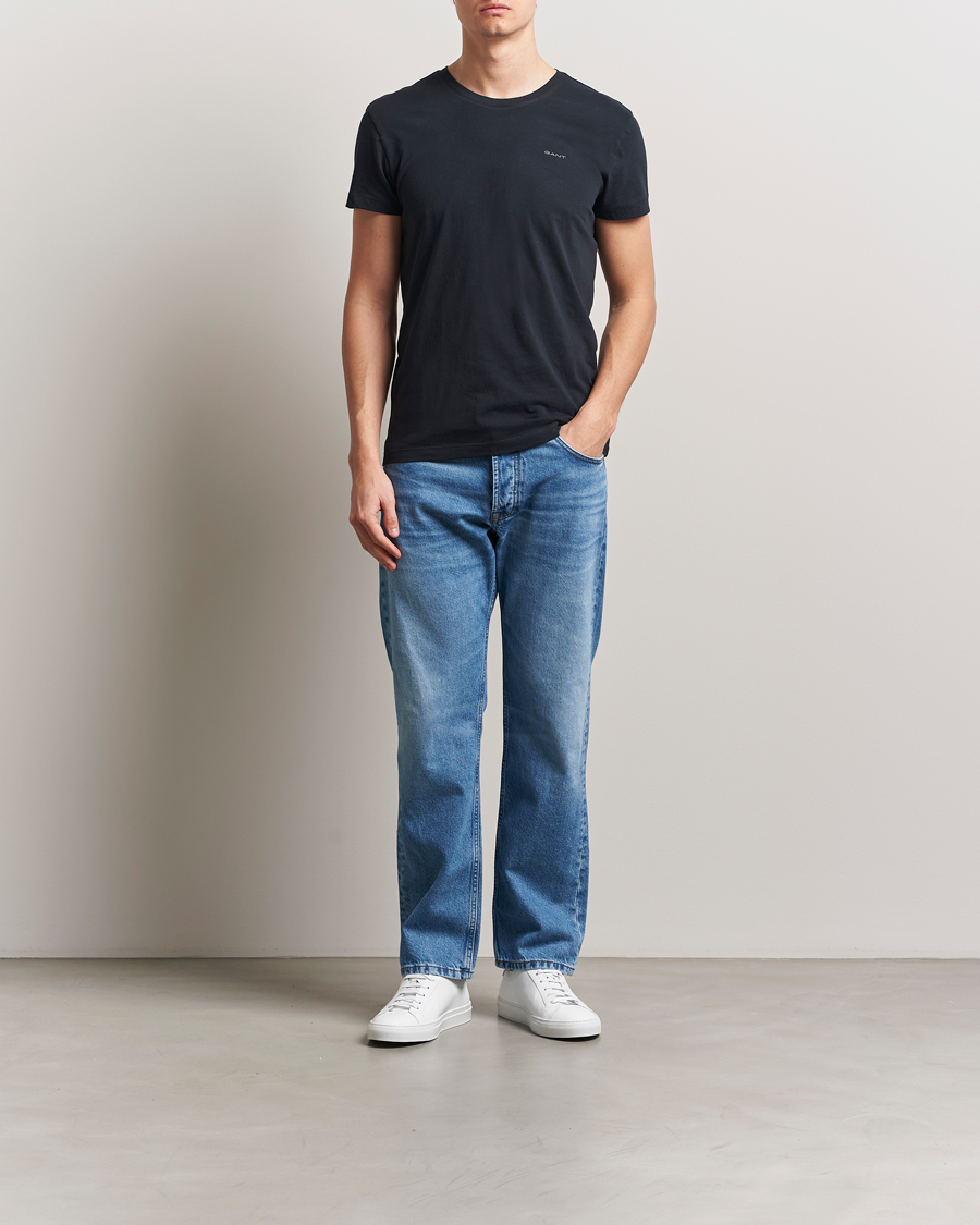 Men | T-Shirts | Gant | 2-Pack Crew Neck T-Shirt Black