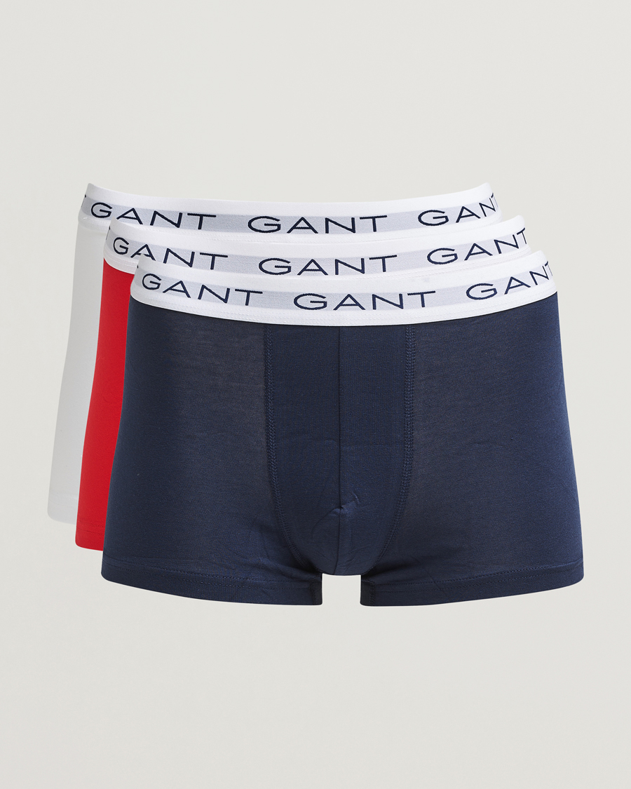 Men | Underwear & Socks | GANT | 3-Pack Trunks Blue/Red/White