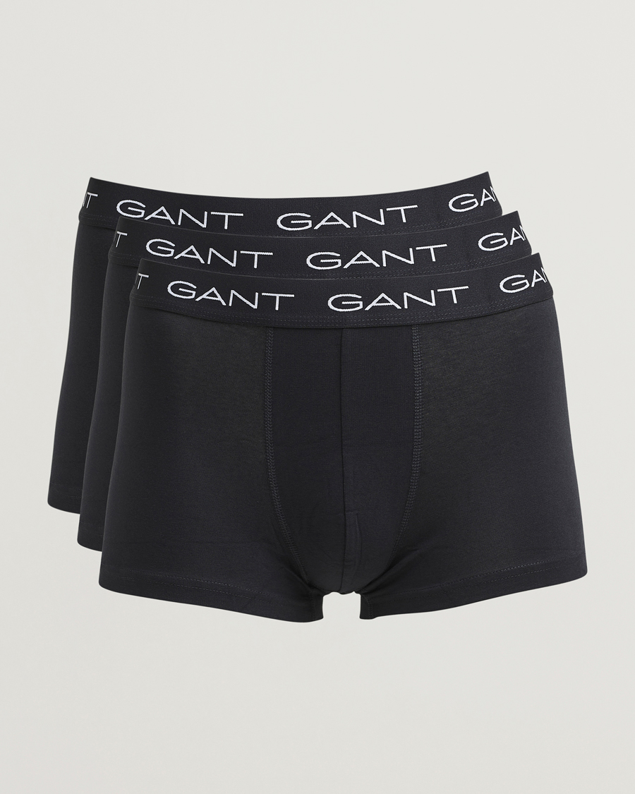 Men | Underwear & Socks | GANT | 3-Pack Trunks Black