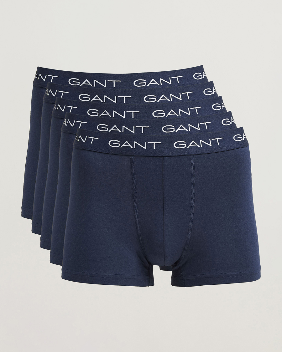 Men | Underwear & Socks | GANT | 5-Pack Trunks Marine