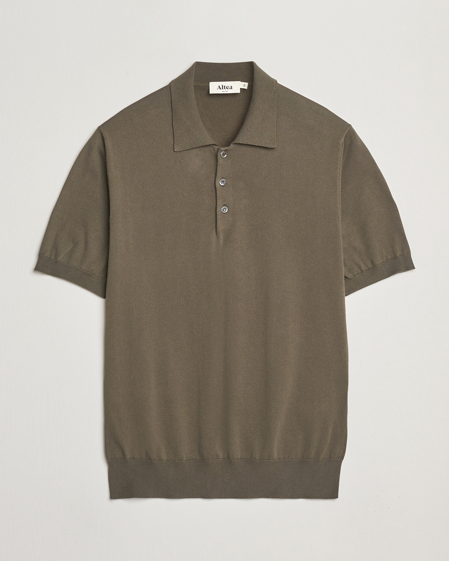 Men | Polo Shirts | Altea | Short Sleeve Cotton Polo Military