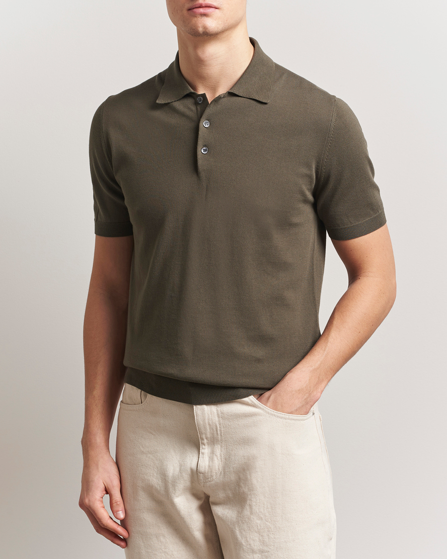 Men | Polo Shirts | Altea | Short Sleeve Cotton Polo Military