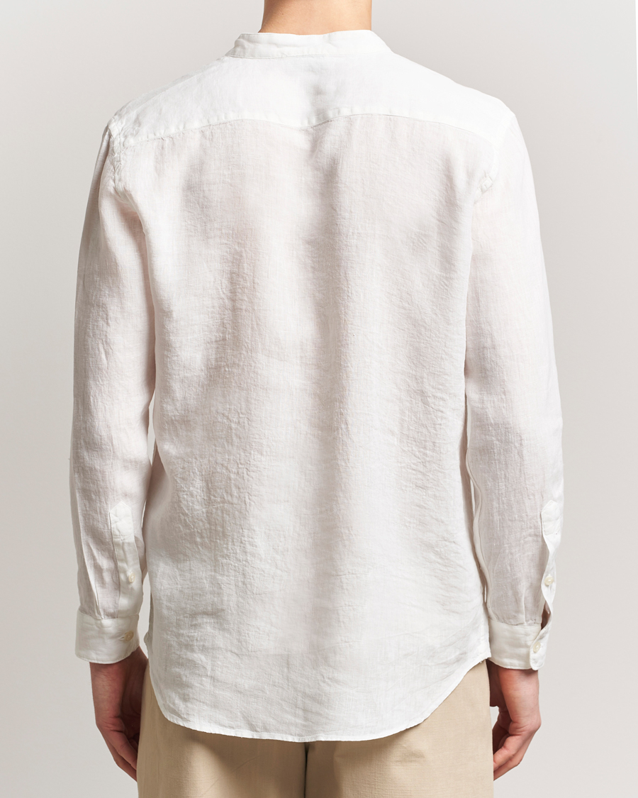 Men | Shirts | Altea | Linen Guru Collar Shirt White