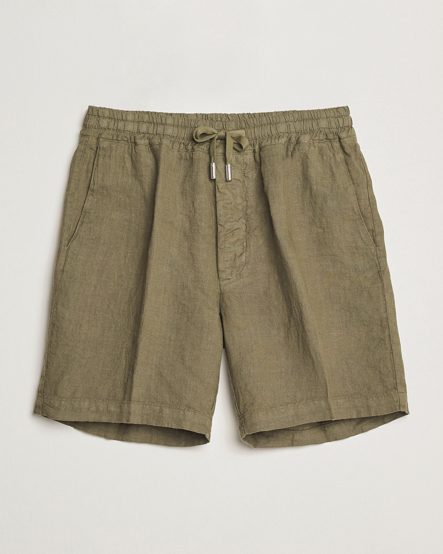 Men | Shorts | Altea | Linen Drawstring Shorts Military