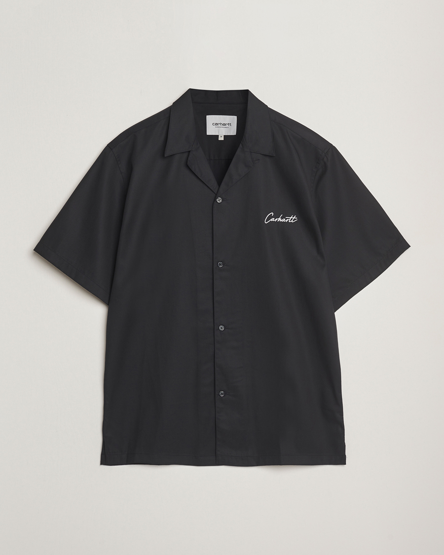 Men | Shirts | Carhartt WIP | Short Sleeve Cotton/Tencel Delrey Shirt Black/White