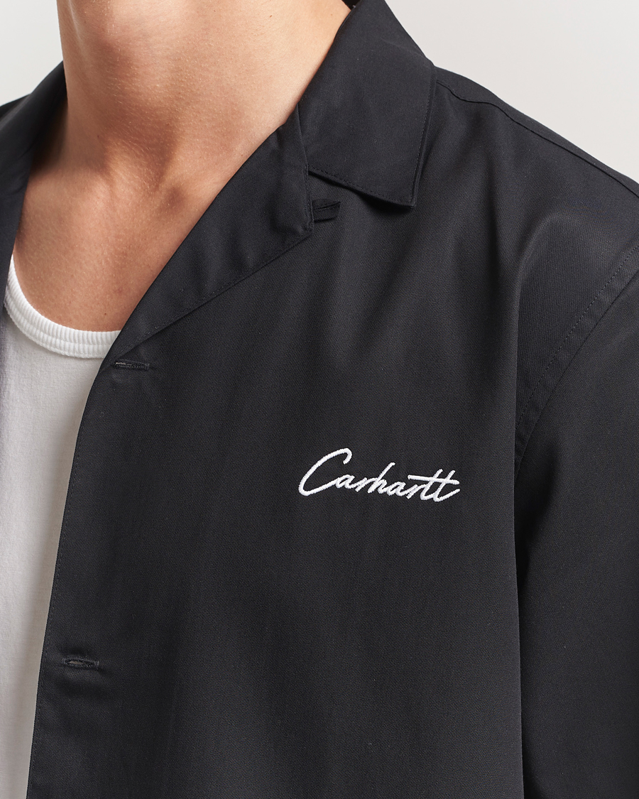 Men | Shirts | Carhartt WIP | Short Sleeve Cotton/Tencel Delrey Shirt Black/White