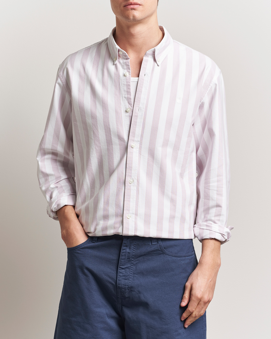 Men | Shirts | Carhartt WIP | Dillon Striped Oxford Shirt Hortensia/White