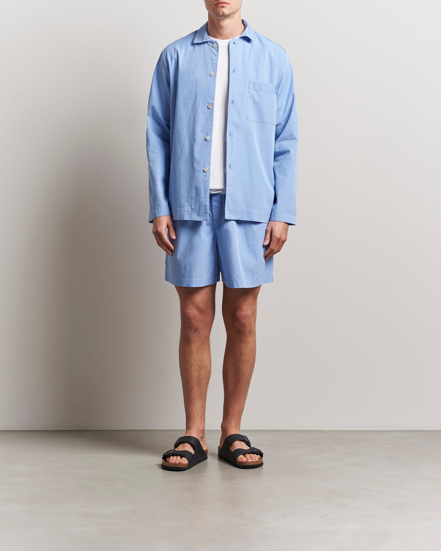 Men | Pyjamas & Robes | Tekla | Poplin Pyjama Shorts Cornflower Blue
