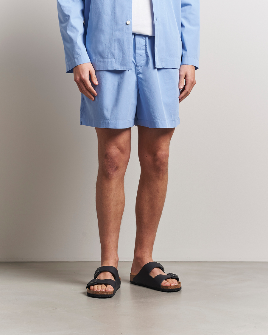 Men | Pyjamas & Robes | Tekla | Poplin Pyjama Shorts Cornflower Blue