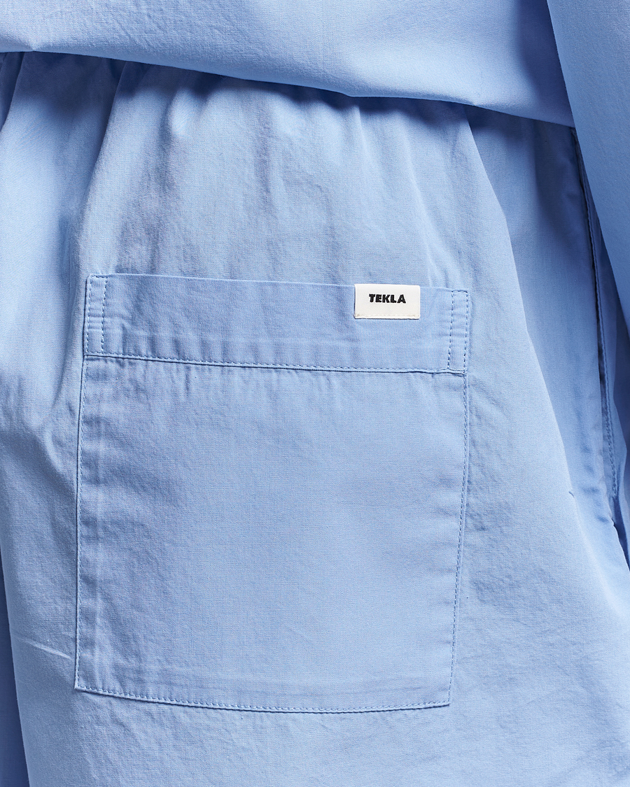 Men | Pyjamas & Robes | Tekla | Poplin Pyjama Shorts Cornflower Blue
