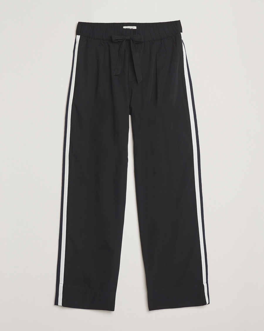 Men | Pyjamas & Robes | Tekla | Grosgrain Stripes Pyjama Pants All Black