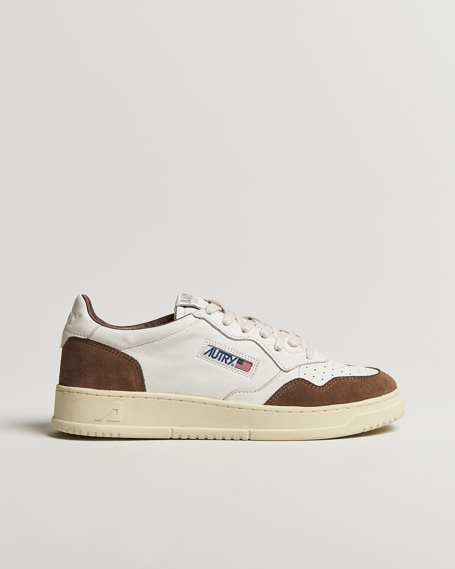 Men | Sneakers | Autry | Medalist Low Super Soft Goat Leather Sneaker White/Brown