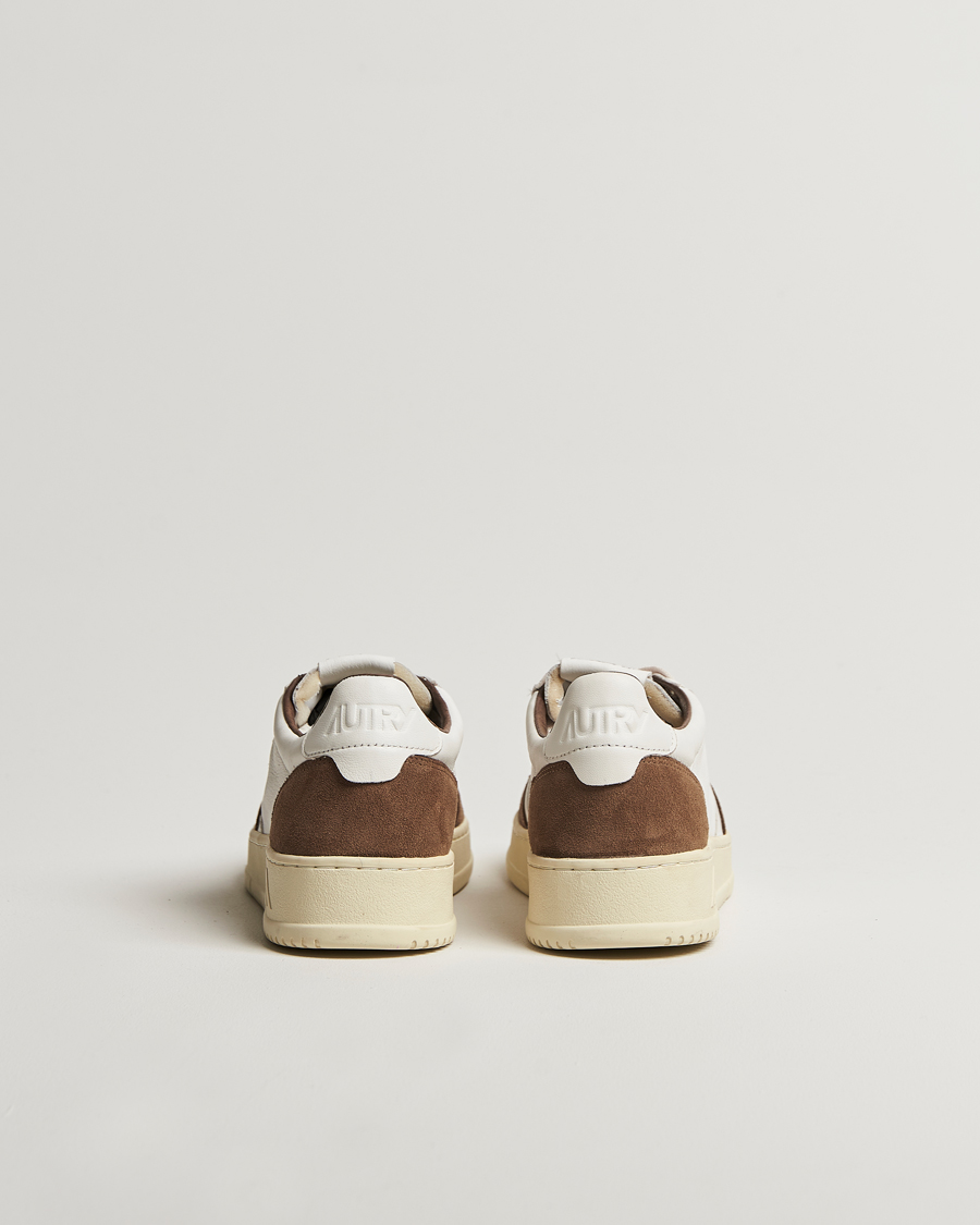 Men | Sneakers | Autry | Medalist Low Super Soft Goat Leather Sneaker White/Brown